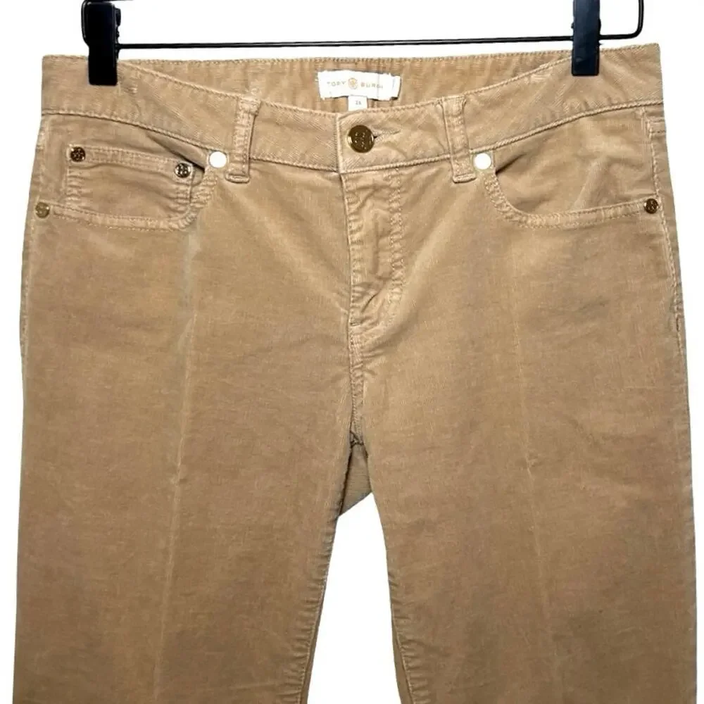Tory Burch Women’s Slim Fit Corduroy Pants Tan Size 28